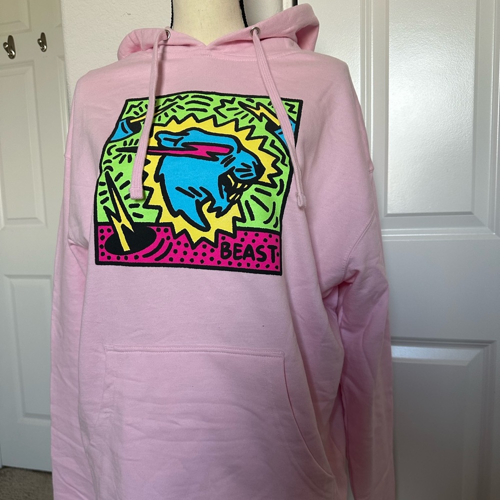 Mr Beast Pink Hoodie Merch